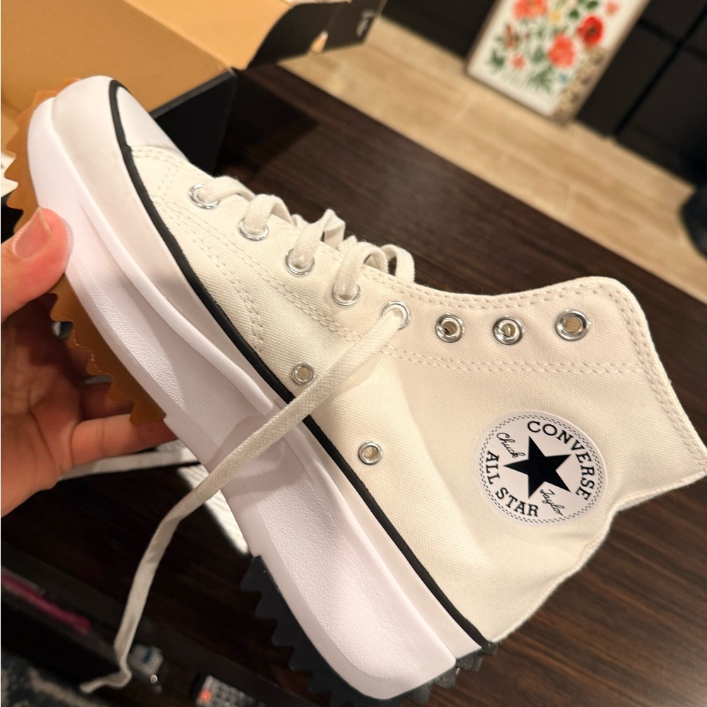 Converse White Platform Hike High-Top Sneakers - Picture 5 of 8
